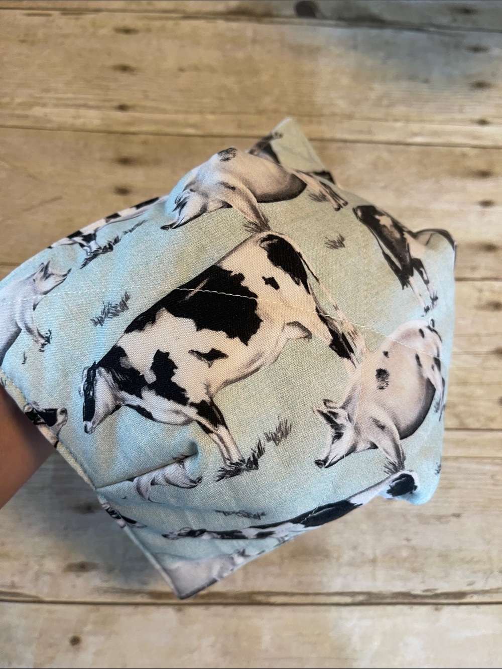 Microwave Bowl Cozy Farm/Cows/Pigs Reversible